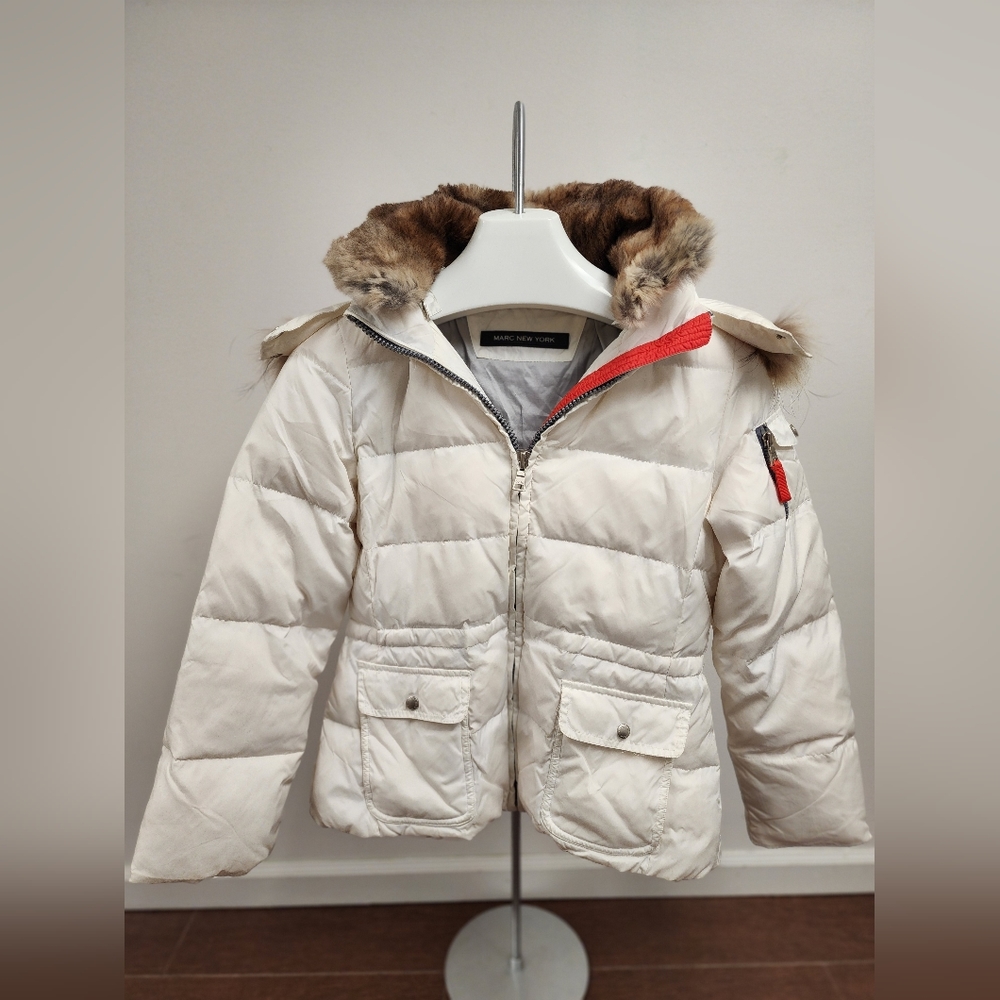 Winter stylish coat , white coat, fluffy coat
